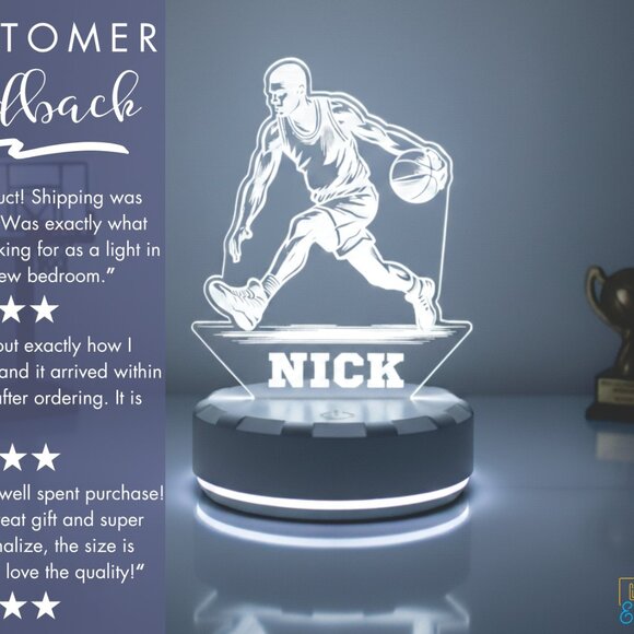 Basketball Athlete Custom LED Night Light - Picture 7 of 8